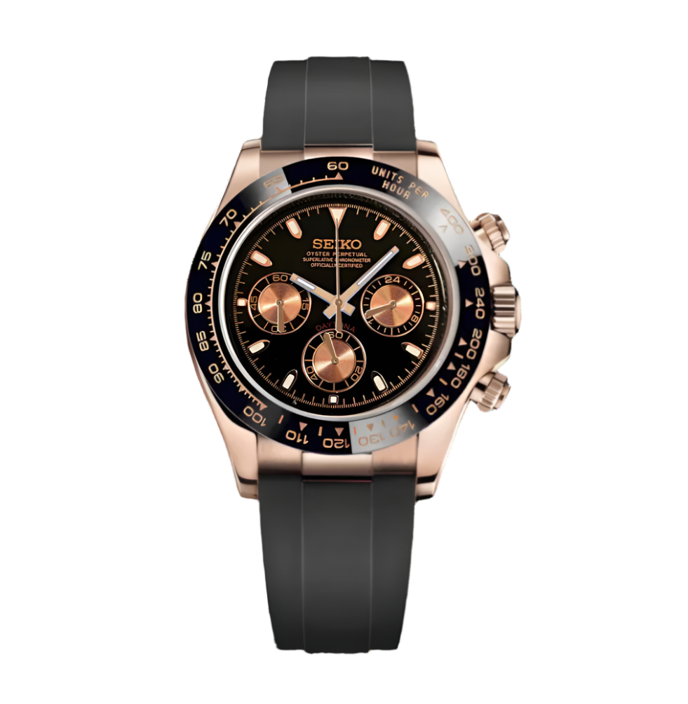 Seitona Mod Rose Gold - Oysterflex Black