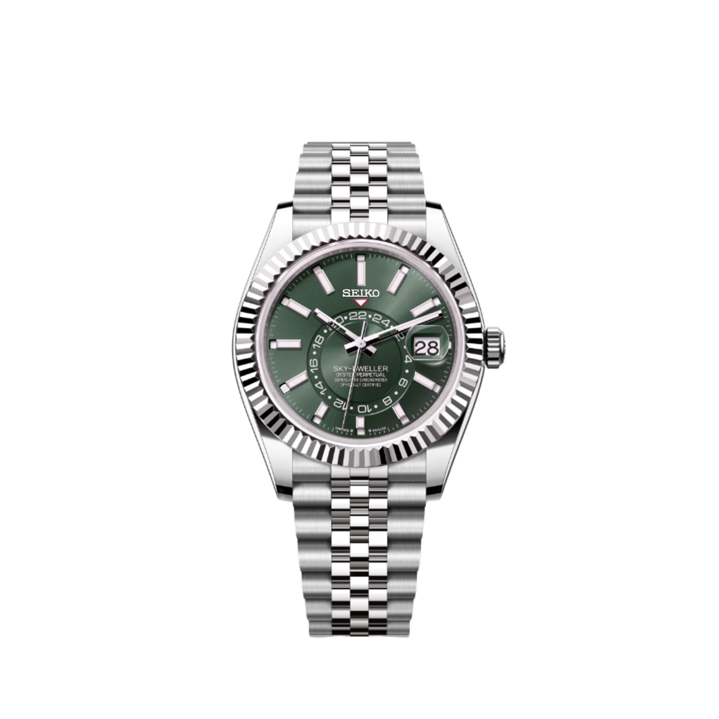 Seikodweller Silver - Olive Green