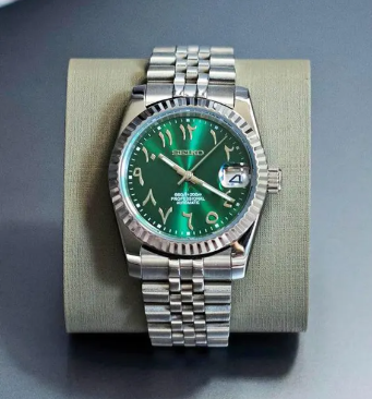 Datejust Mod Silver - Green Arabic