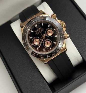 Seitona Mod Rose Gold - Oysterflex Black