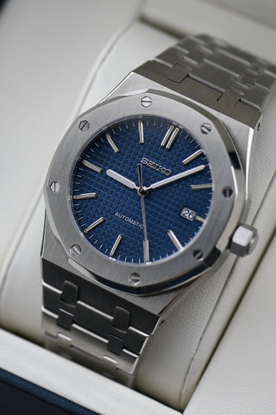 Oak Mod - Stainless Steel Blue Dial