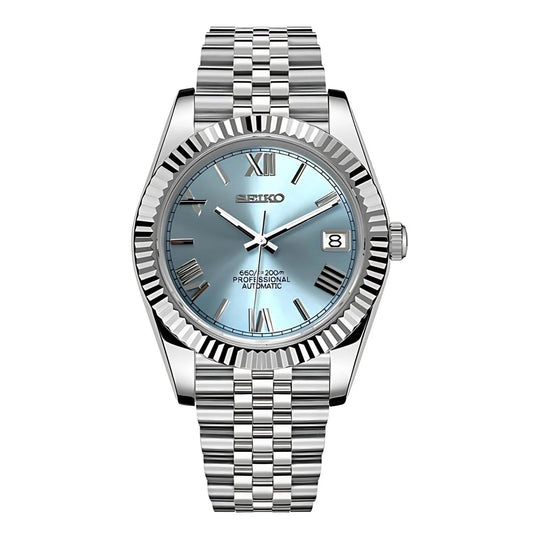 Datejust Mod Silver - Roman Baby Blue