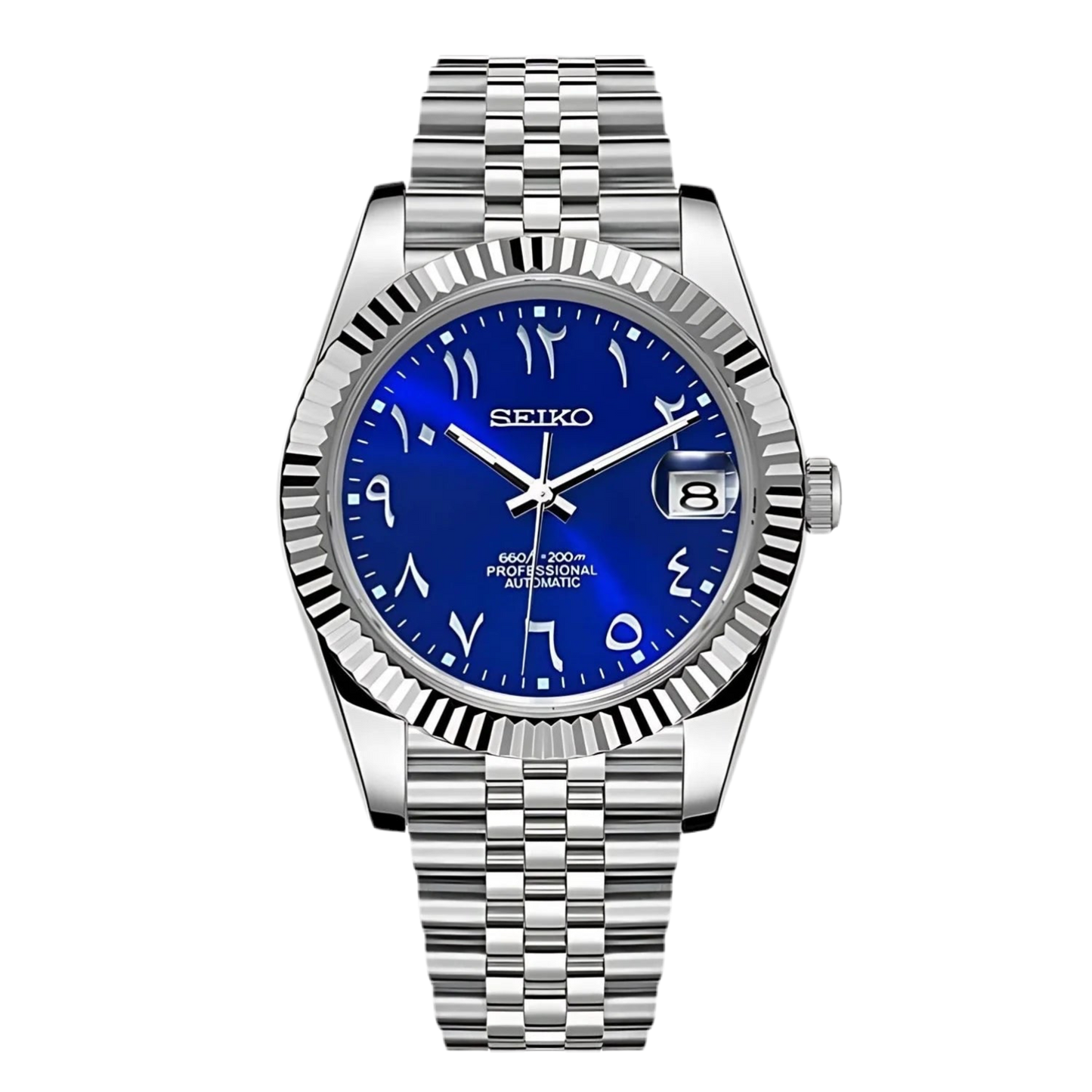 Datejust Mod Silver - Oyster Blue Arabic