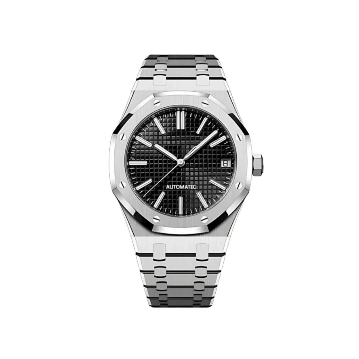 Oak Mod - Stainless Steel Black Dial