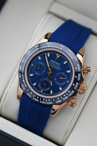 Seitona Mod Rose Gold - Oysterflex Blue