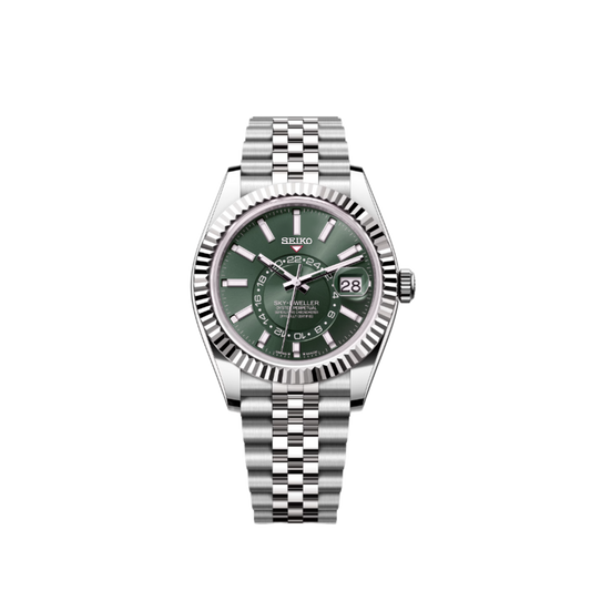 Seikodweller Silver - Olive Green
