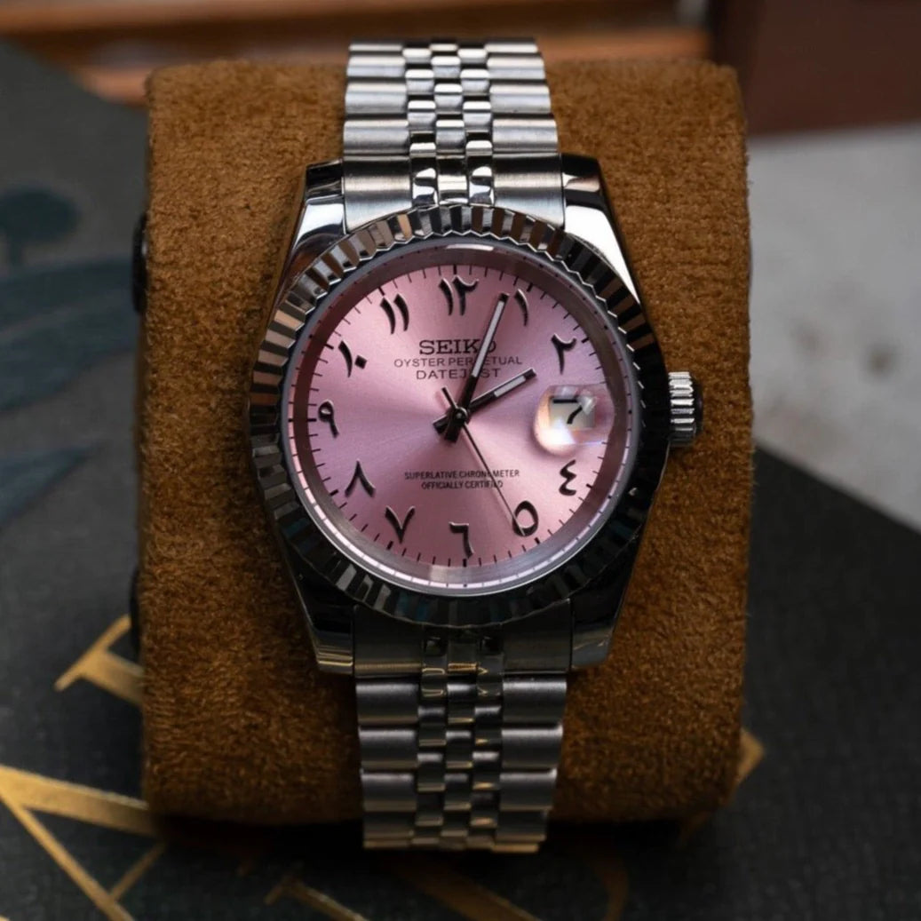 Datejust Mod Silver - Pink Arabic