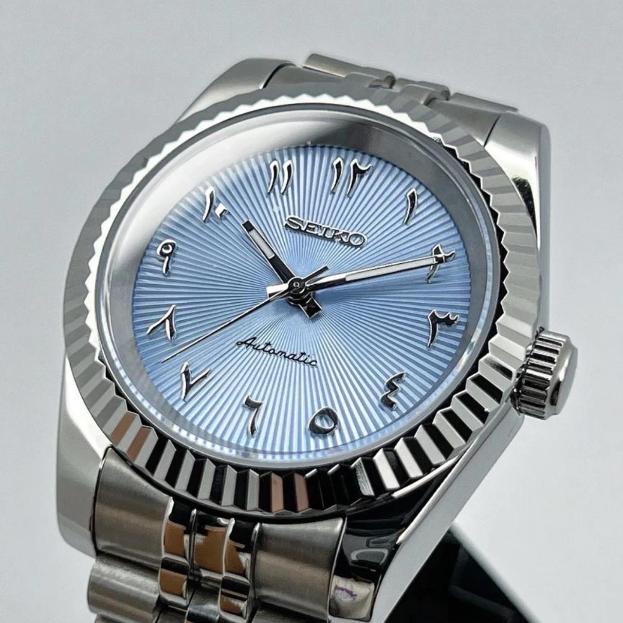 Datejust Mod Silver - Baby Blue Arabic v2