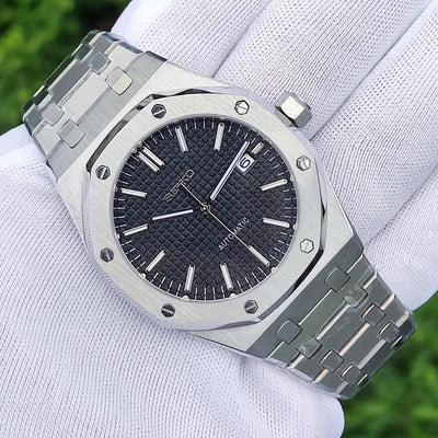 Oak Mod - Stainless Steel Black Dial