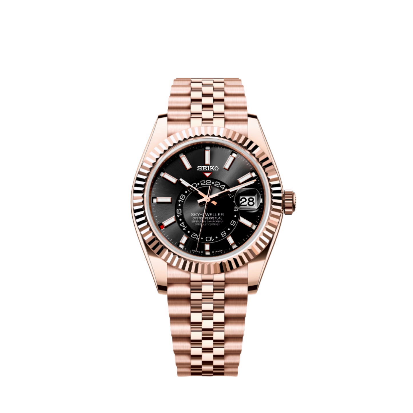 Seikodweller Rose Gold - Black