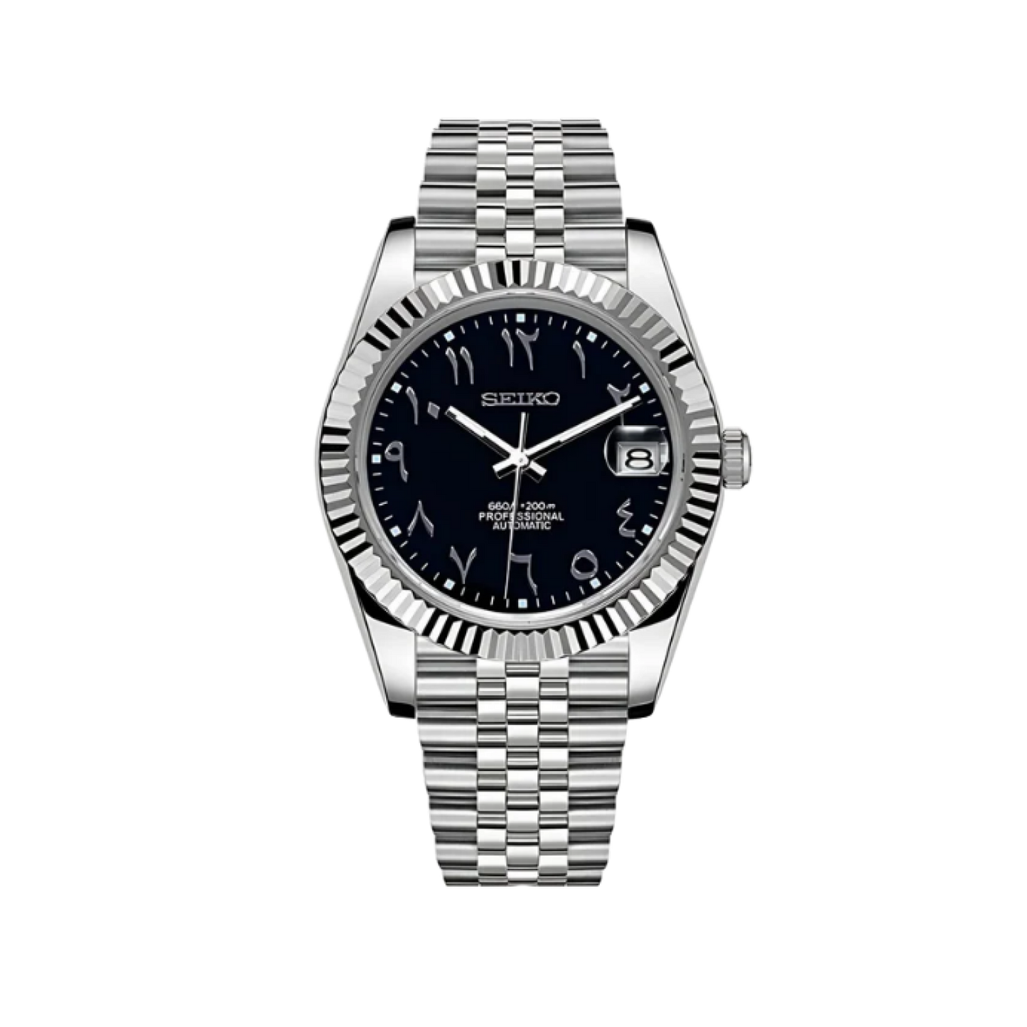 Datejust Mod Silver - Black Arabic