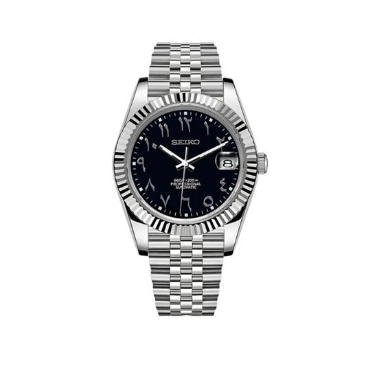 Datejust Mod Silver - Black Arabic