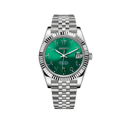 Datejust Mod Silver - Green Arabic