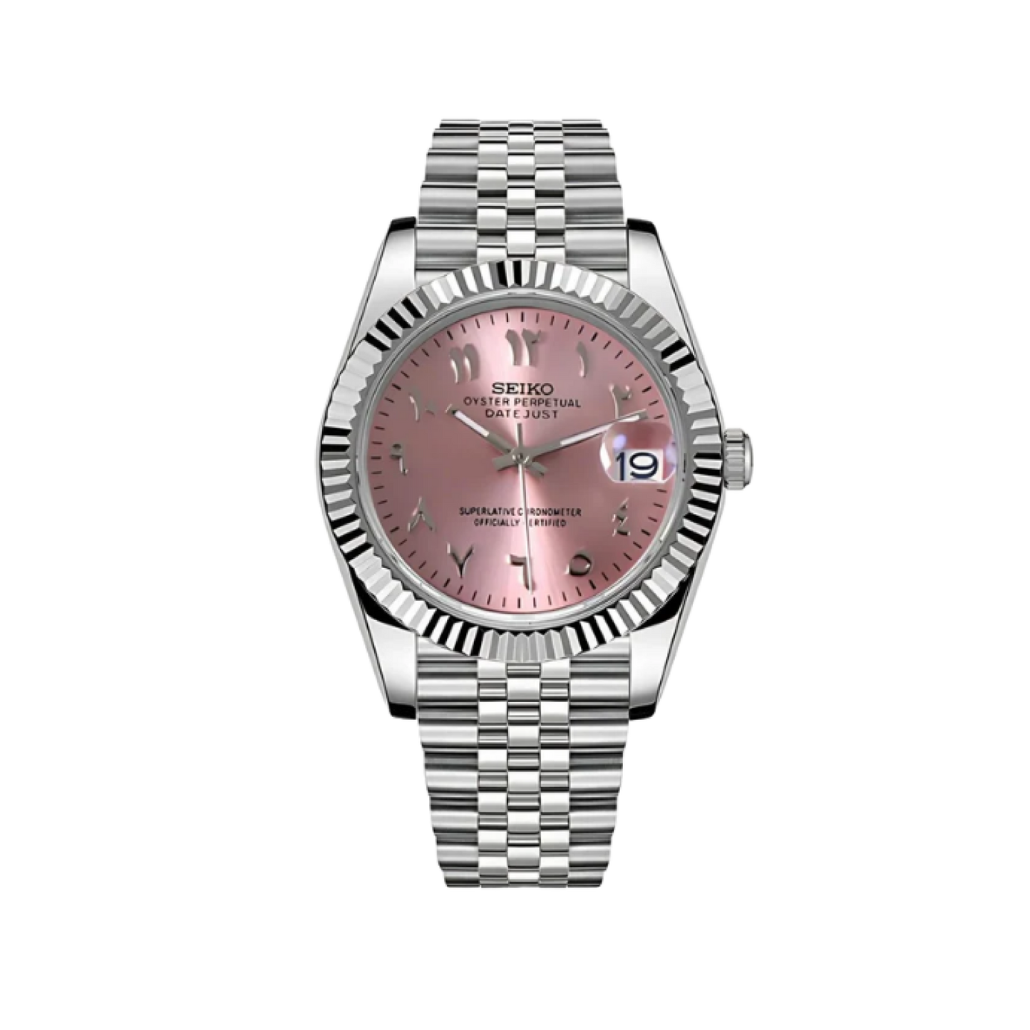 Datejust Mod Silver - Pink Arabic