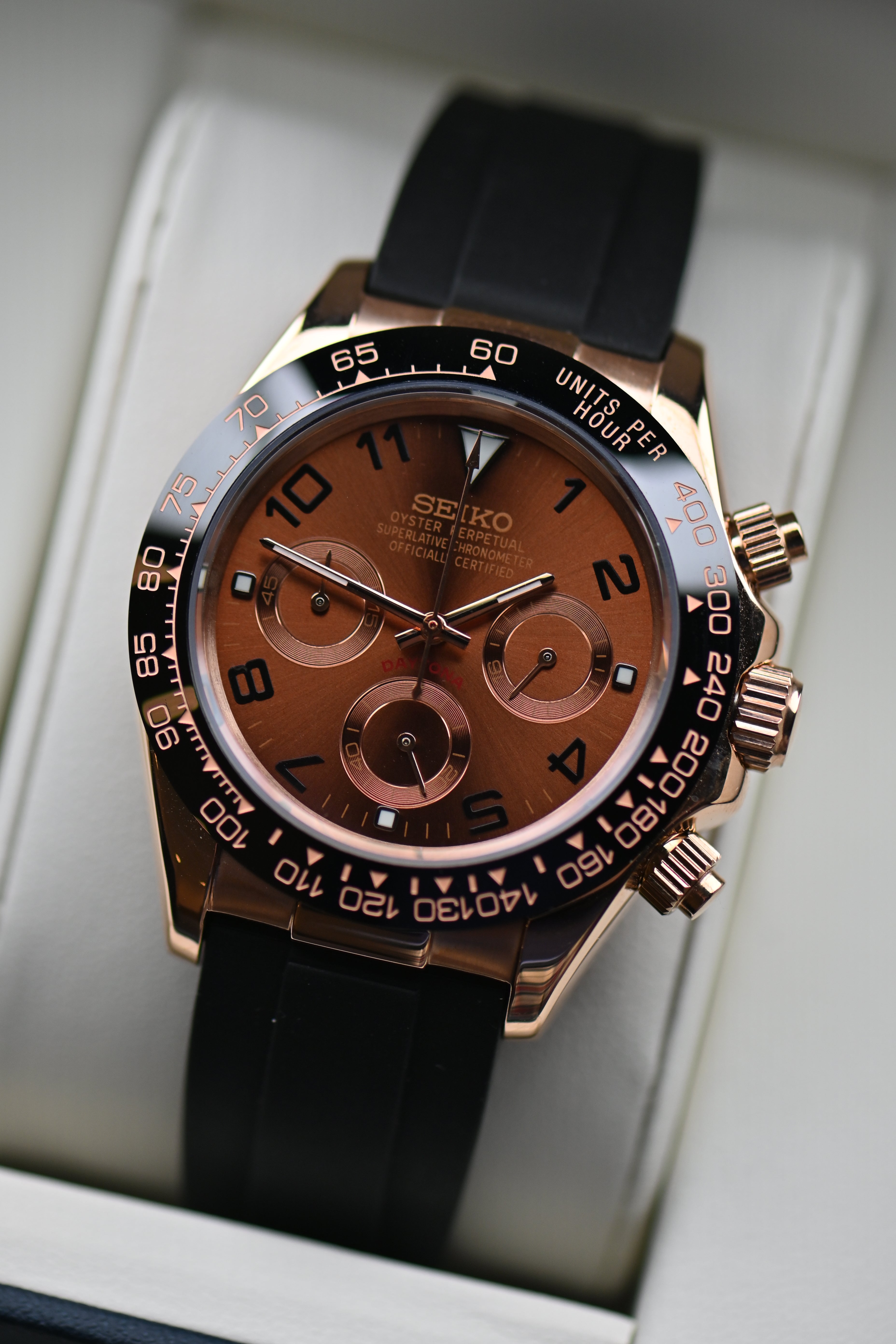 Seitona Mod Rose Gold - Oysterflex Chocolate