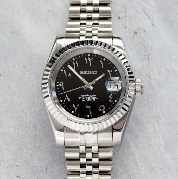 Datejust Mod Silver - Black Arabic